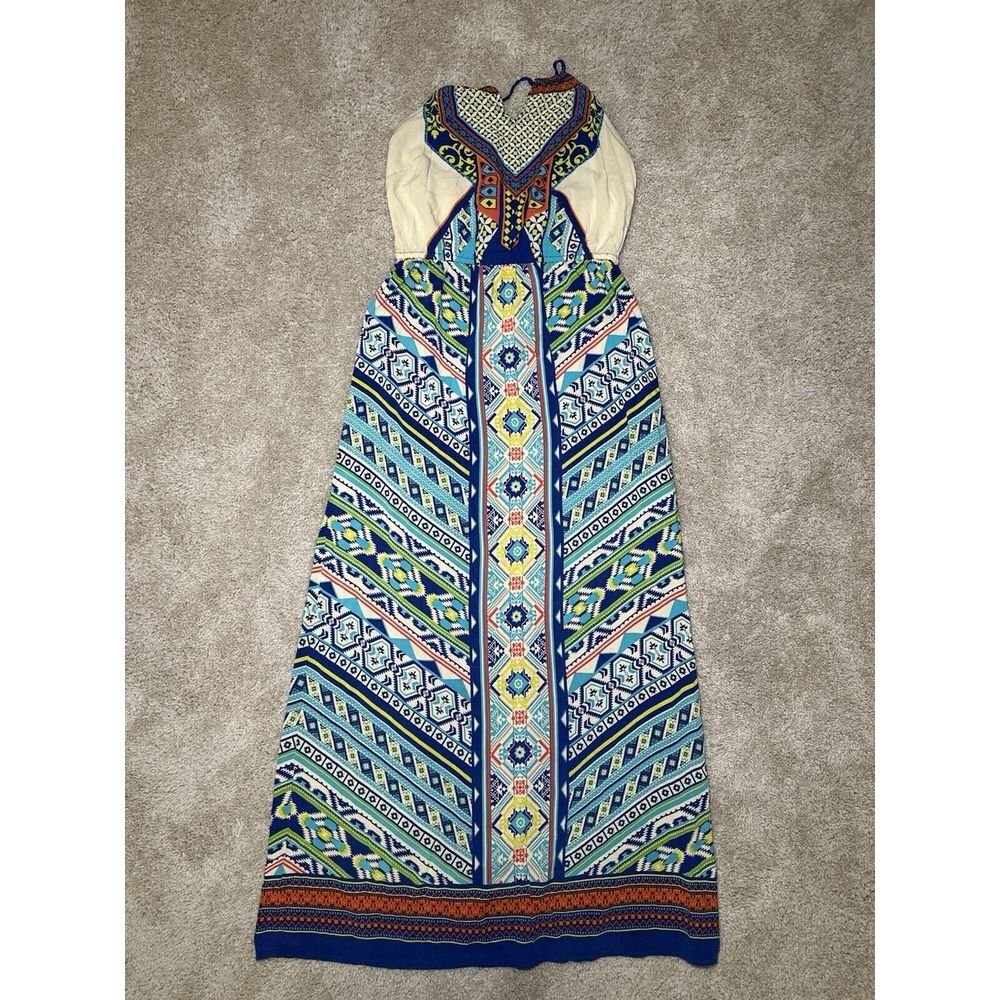 Anthropology Flying Tomato Womens Size Large Colorful Boho Dress Rayon‎
